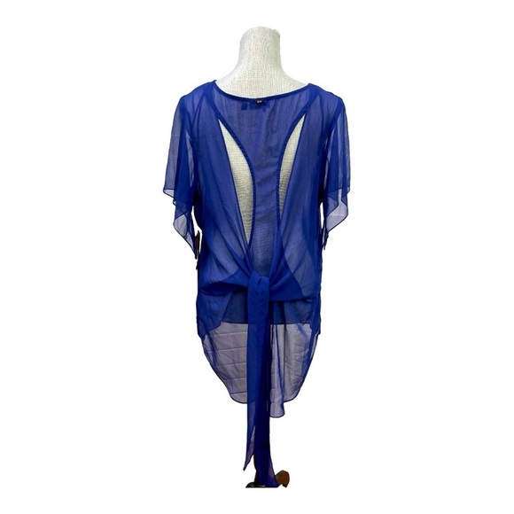 Dex 1965 Blue layer, ruffle blouse size L - Picture 3 of 10